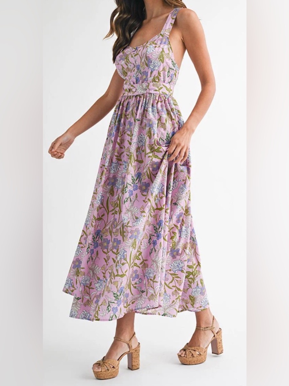 Floral Purple Dress - Mable